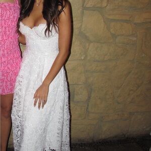 Long Bridal Strapless Dress